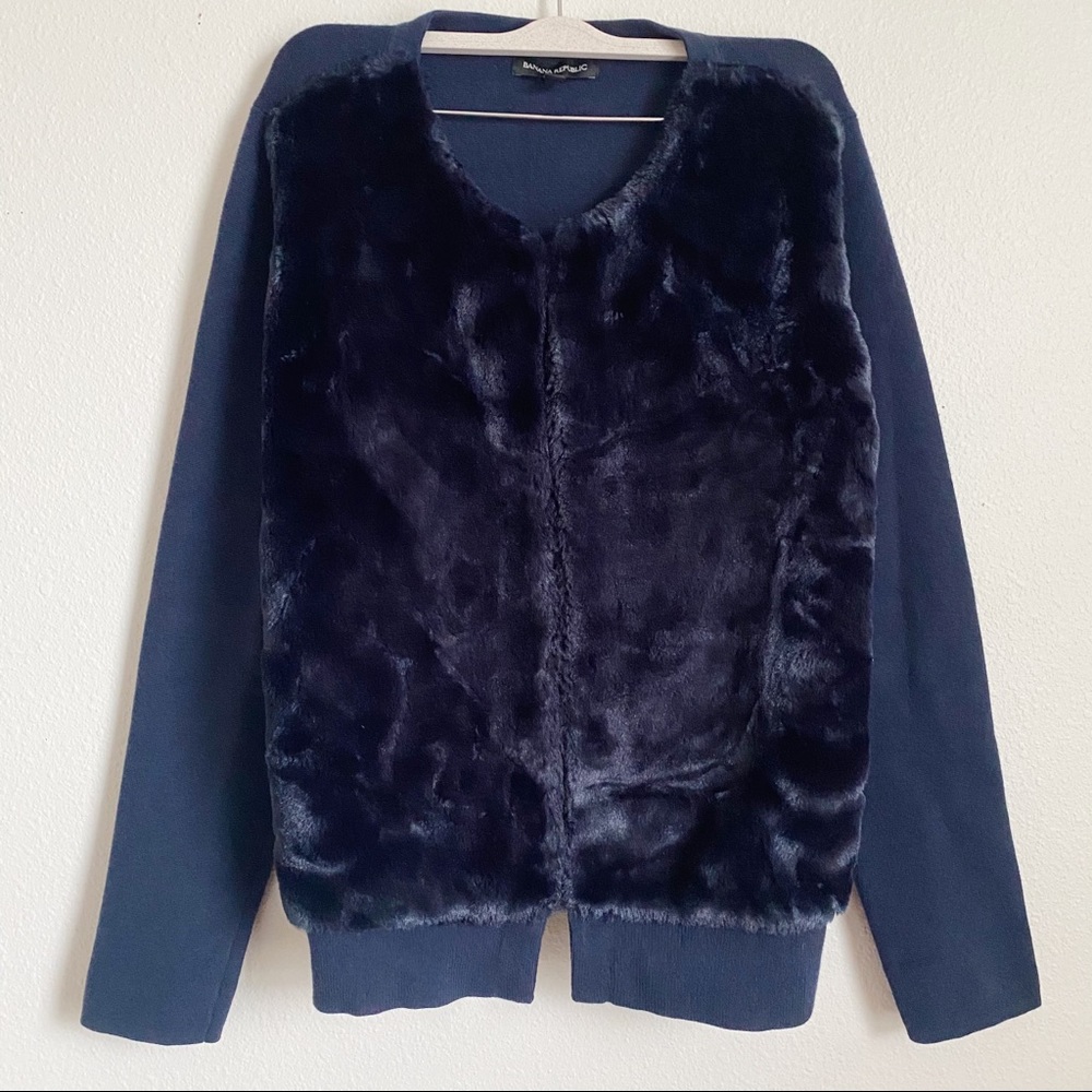 Banana republic Faux Fur Sweater Jacket M